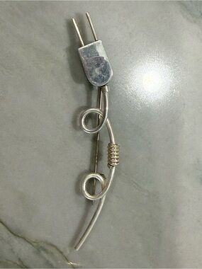 VTG Sterling Silver Taxco Electrical Plug Brooch